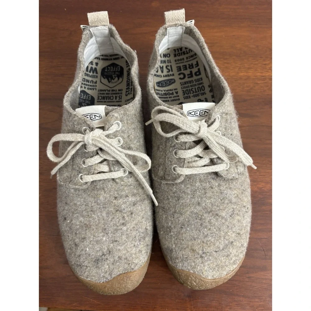 KEEN Men's Mossy Derby‎ Shoes 11 Taupe Felt/Birch Recycled Wool Casual $120
